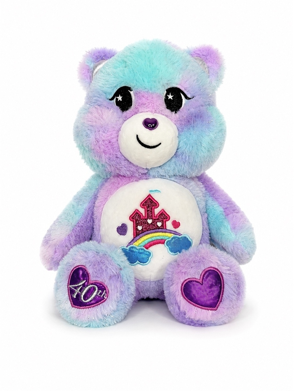Care Bears 40th Anniversary Dream Bright Bear Plush Sparkle Rainbow Soft Toy